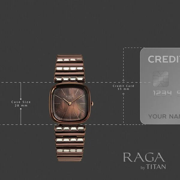 Titan Raga Glimmers Watch For Women - 95339QM01F - KRISHNA WATCH COMPANY