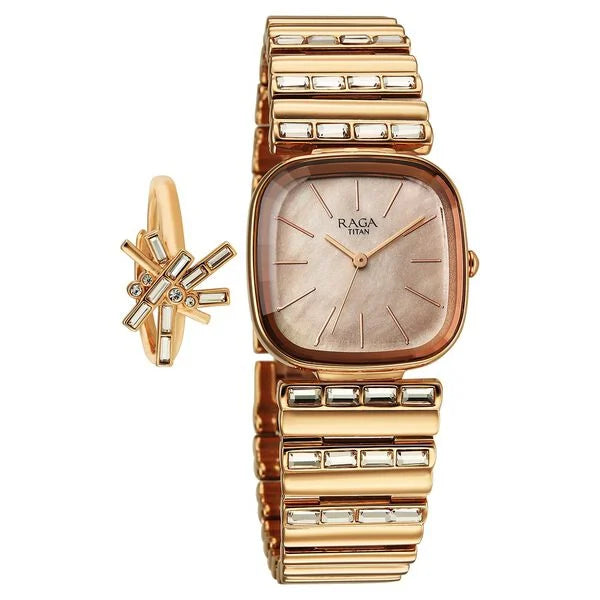 Titan Raga Glimmers Quartz Analog Watch For Women - 95339WM01F - KRISHNA WATCH COMPANY