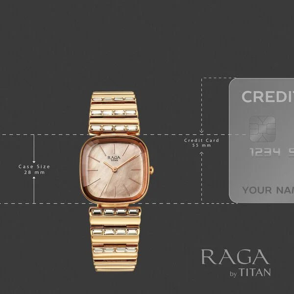 Titan Raga Glimmers Quartz Analog Watch For Women - 95339WM01F - KRISHNA WATCH COMPANY