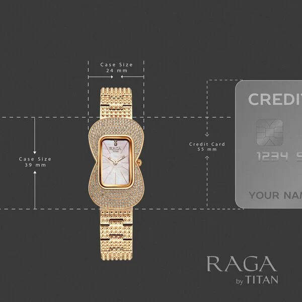 Titan Raga Glimmers Women's Watch - 95340WM01F - KRISHNA WATCH COMPANY