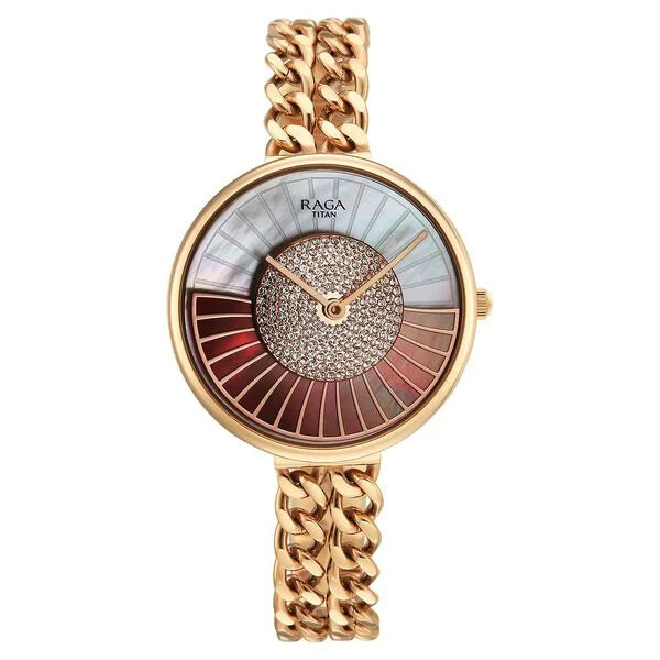 Titan Raga Glimmers Quartz Analog Watch For Women - 95342WM01F - KRISHNA WATCH COMPANY