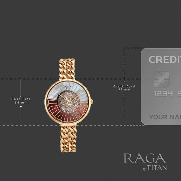 Titan Raga Glimmers Quartz Analog Watch For Women - 95342WM01F - KRISHNA WATCH COMPANY