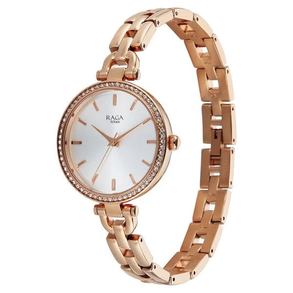 Titan Raga Showstopper Quartz Analog Watch For Women - 95345WM01 - KRISHNA WATCH COMPANY