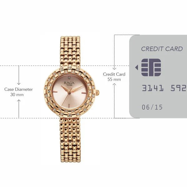 Titan Raga Showstopper Quartz Analog Watch For Women - 95350WM01 - KRISHNA WATCH COMPANY