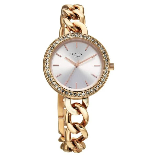 Titan Raga Showstopper Quartz Analog Silver Dial Watch For Women - 95361WM01 - KRISHNA WATCH COMPANY