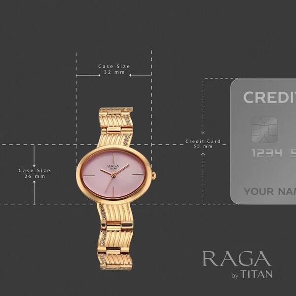 Titan Raga Glimmers Quartz Watch For Women 95362wm01 - KRISHNA WATCH COMPANY