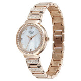 Titan Raga Spotlight Quartz Analog Mother of Pearl Dial Rose Gold Metal Strap Watch For Women 95419wm01