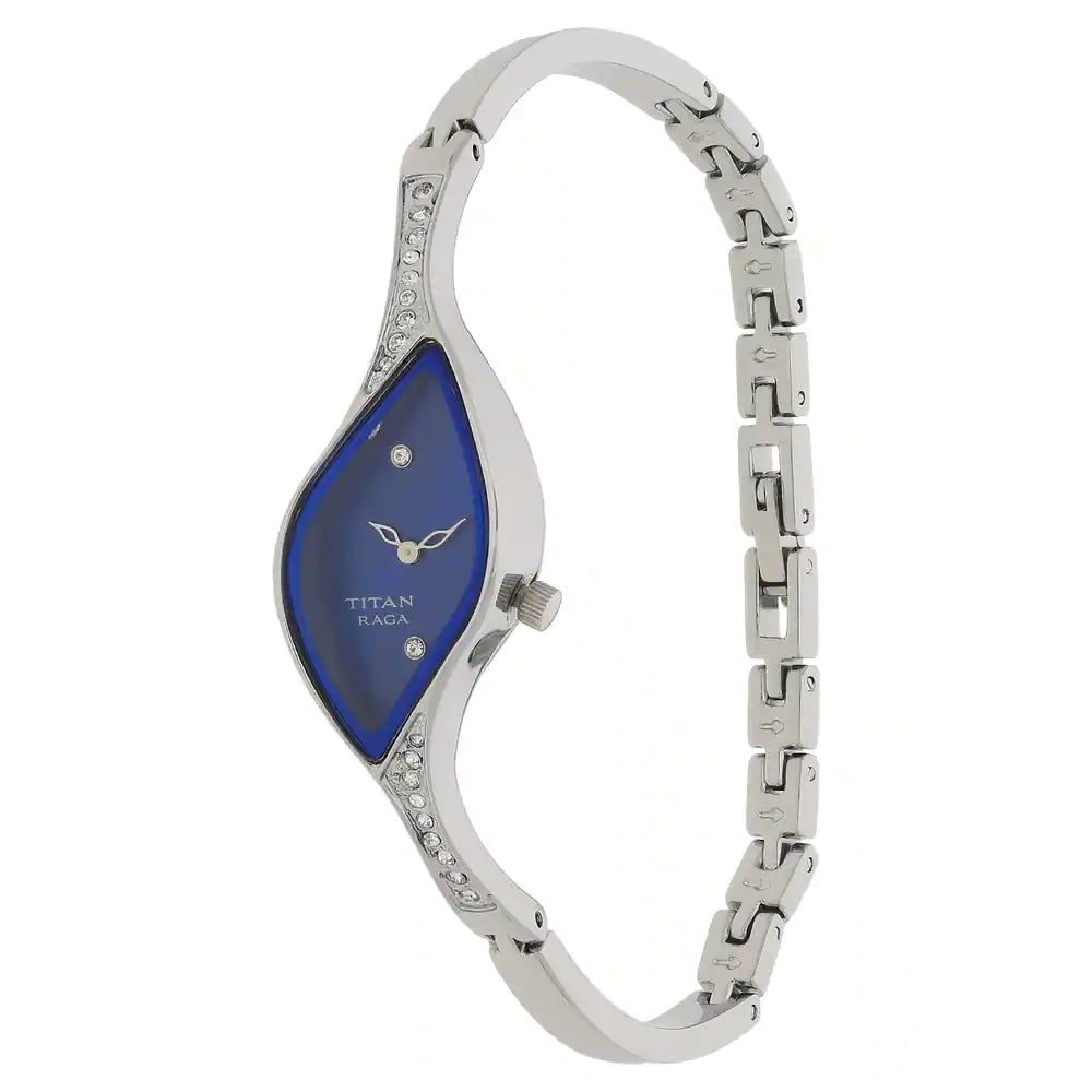 Titan Raga Blue Dial Watch with Metal Case NN9710SM01 (J706) - KRISHNA WATCH COMPANY
