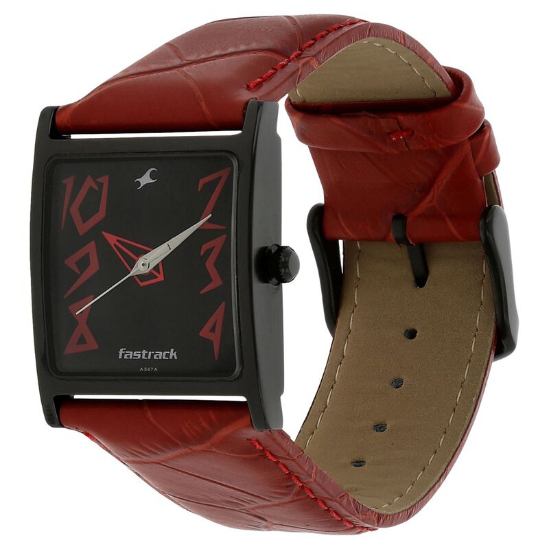 Fastrack Quartz Analog Black Dial Leather Strap Watch for Girls NP9735NL01 - KRISHNA WATCH COMPANY