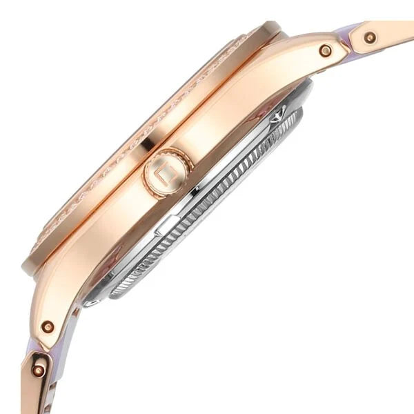 Xylys Swiss Analog Shimmer Swiss Steel & Ceramic Mother of Pearl Lilac Dial Watch for Women 9766wd03e - KRISHNA WATCH COMPANY