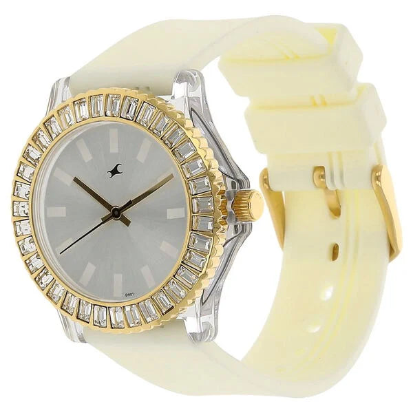 Fastrack Quartz Analog Silver Dial Plastic Strap Watch for Girls 9827pp01 - KRISHNA WATCH COMPANY