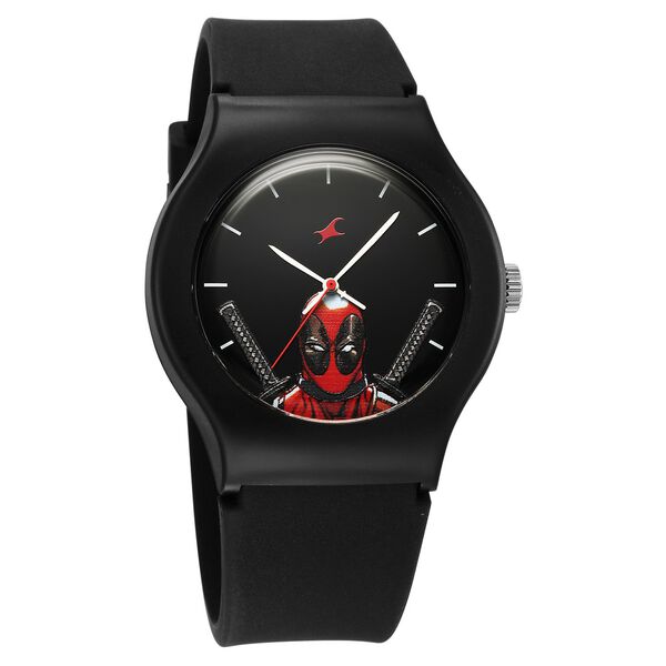 Fastrack Deadpool Wolverine Quartz Analog Black Dial With Black Silicone Strap Watch For Unisex 9915pp103 - KRISHNA WATCH COMPANY