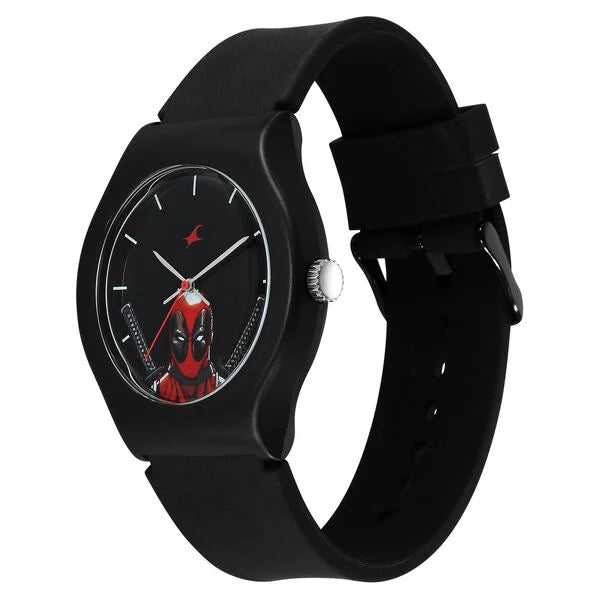 Fastrack Deadpool Wolverine Quartz Analog Black Dial With Black Silicone Strap Watch For Unisex 9915pp103 - KRISHNA WATCH COMPANY