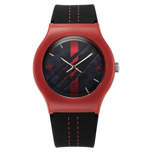 Fastrack Deadpool Wolverine Quartz Analog Dial With Black Silicone Strap Watch For Unisex 9915pp105
