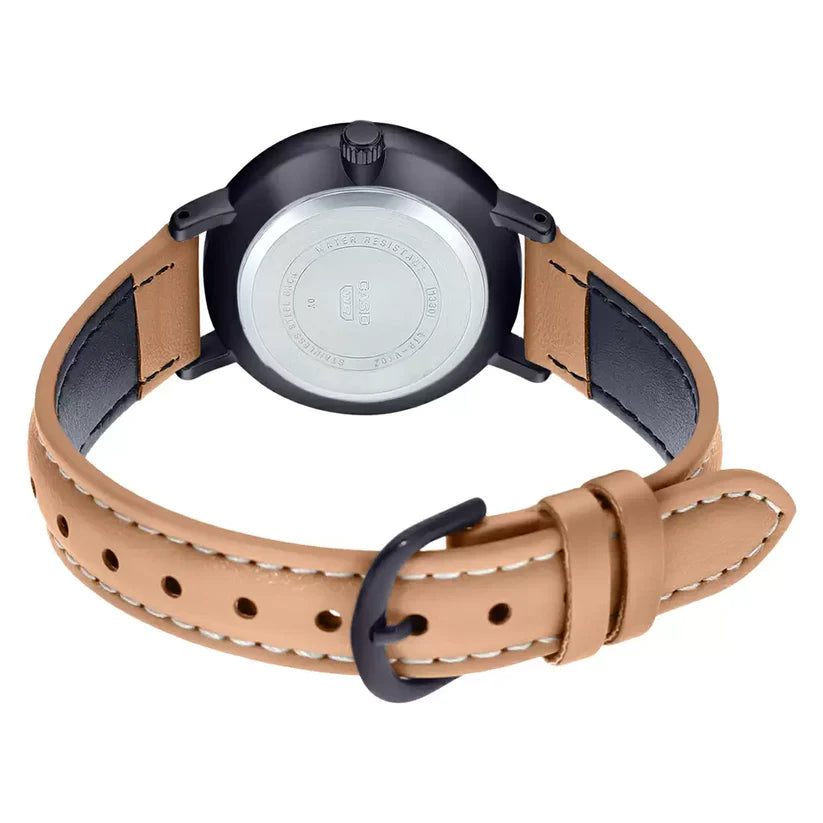 CASIO Brown Leather Analog - Women's Watch ENTICER LADIES LTP-VT02BL-1AUDF - A2000 - KRISHNA WATCH COMPANY