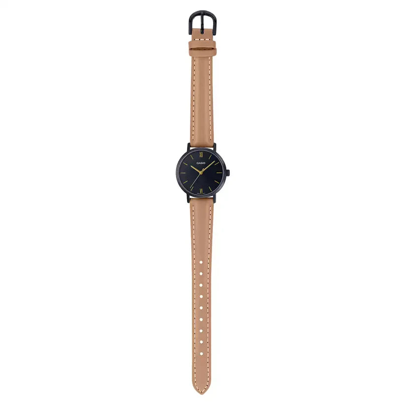 CASIO Brown Leather Analog - Women's Watch ENTICER LADIES LTP-VT02BL-1AUDF - A2000 - KRISHNA WATCH COMPANY