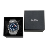 Alba Stainless Steel Analog Blue Dial Silver Strap Men's Watch AG8M07X1