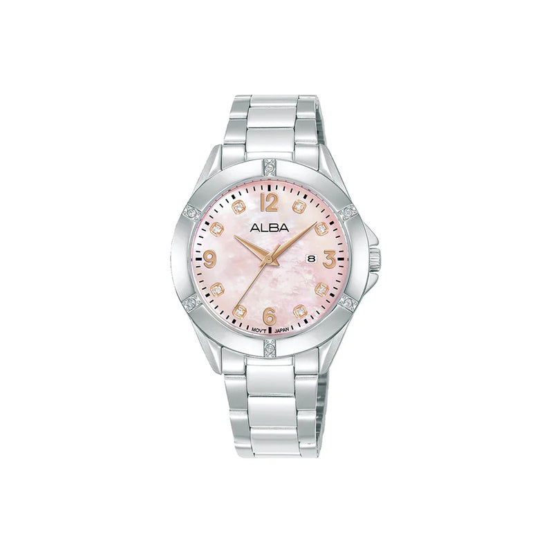 Alba Pink Pearl Classic Women Watch AH7EW9X1 - KRISHNA WATCH COMPANY