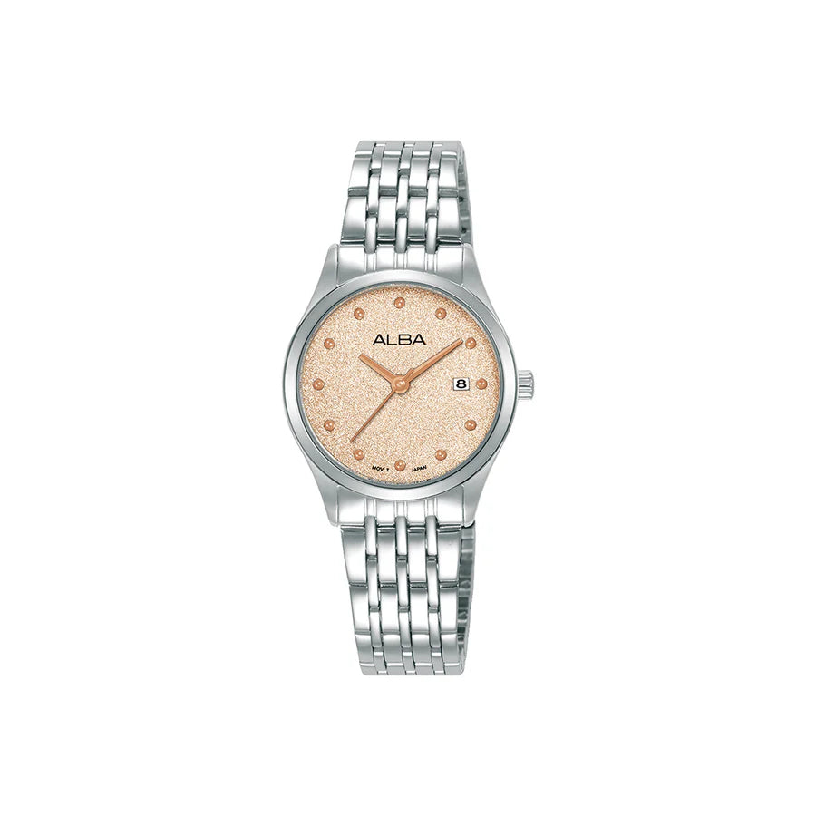 Alba Women Sparkling Champagne Shimmer Dial Watch AH7EY9X1 - KRISHNA WATCH COMPANY