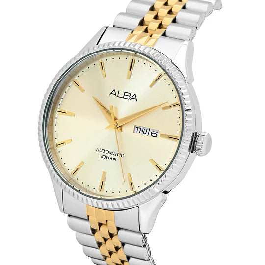 ALBA Gold+Silver Strap Mechanical AL4233X1 - KRISHNA WATCH COMPANY