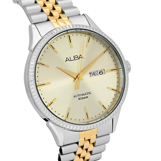 ALBA Gold+Silver Strap Mechanical AL4233X1 - KRISHNA WATCH COMPANY