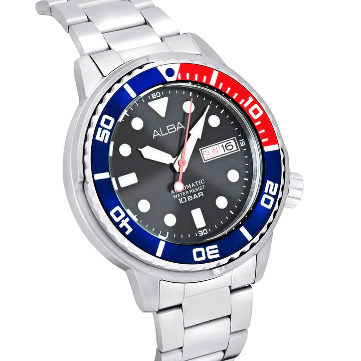 ALBA Mechanical Black Men 43mm Watch Automatic AL4247X1 - KRISHNA WATCH COMPANY