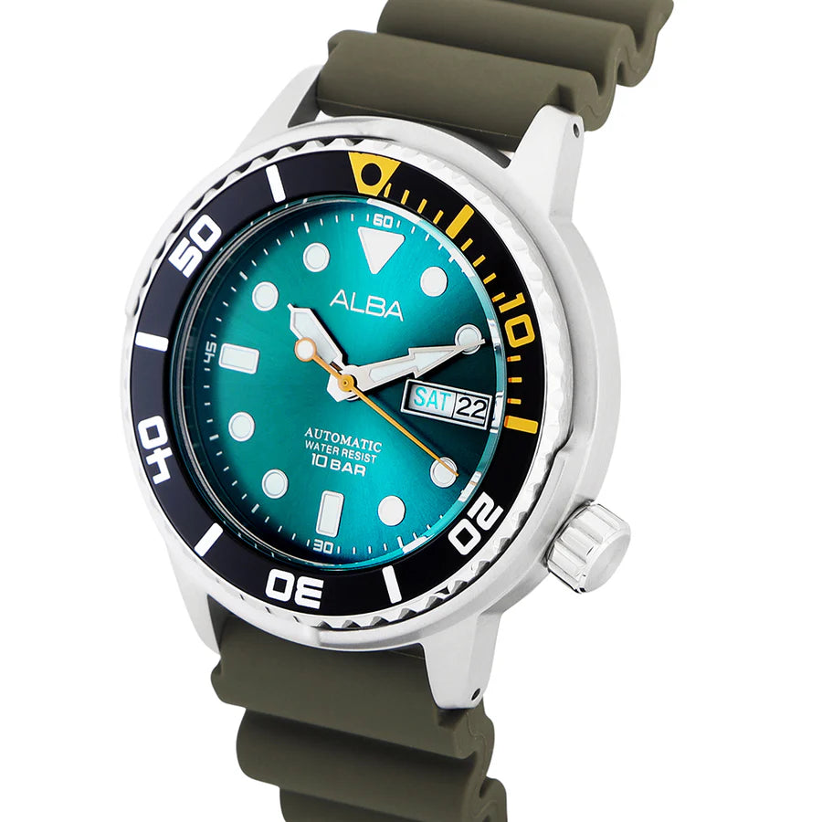 Alba Aqua Green Dial Mechanical AL4249X1 - KRISHNA WATCH COMPANY