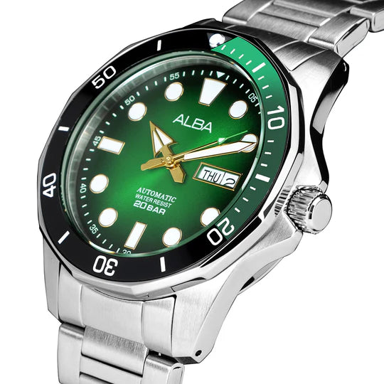 ALBA Green-Black Gradation Dial Automatic Watch AL4537X1 - KRISHNA WATCH COMPANY