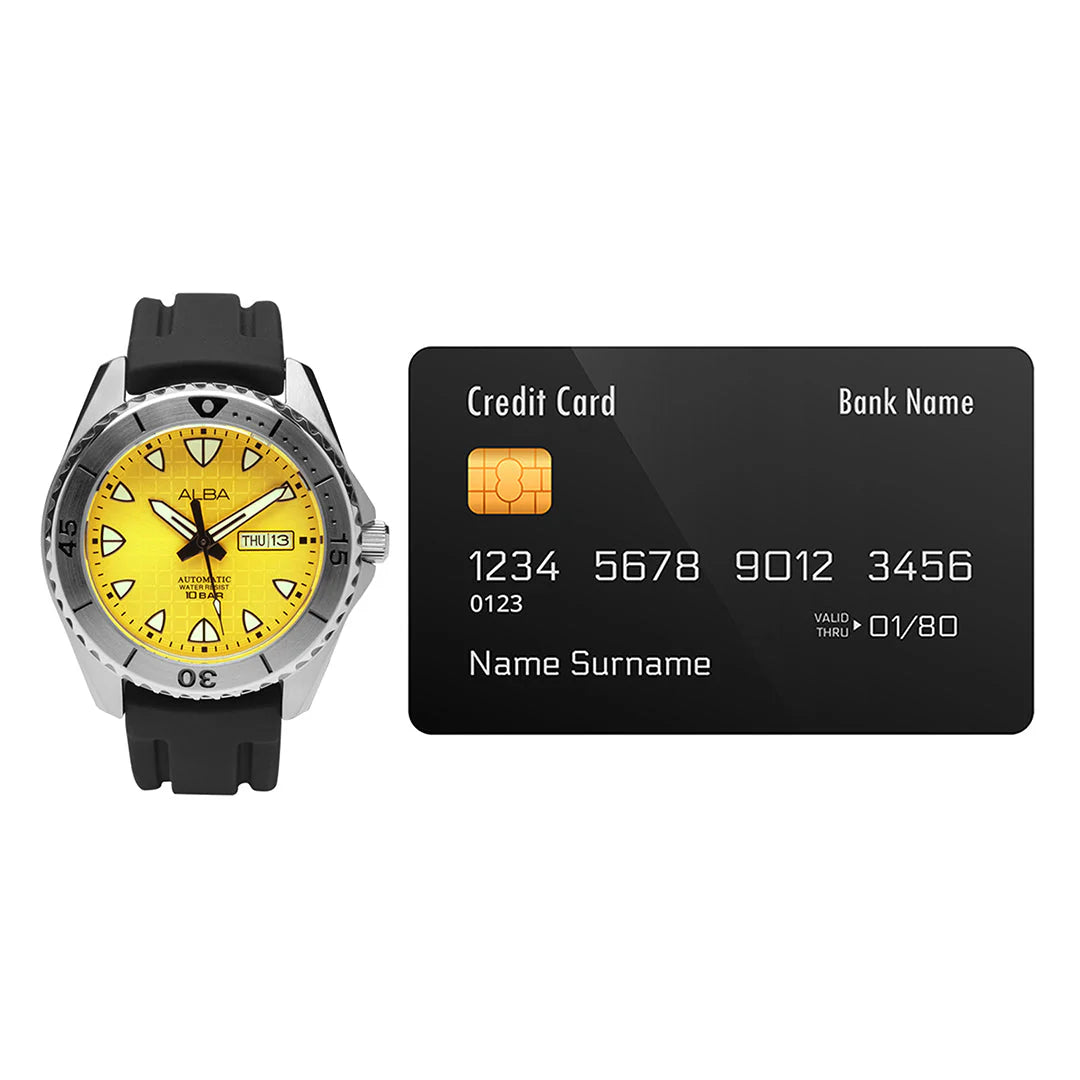 ALBA Mechanical Yellow Patterned Dial Automatic Men's Watch - AL4587X1 - KRISHNA WATCH COMPANY