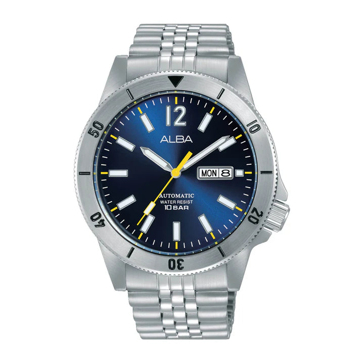 ALBA Blue & Black Radiation Dial Automatic Watch - AL4649X1 - KRISHNA WATCH COMPANY