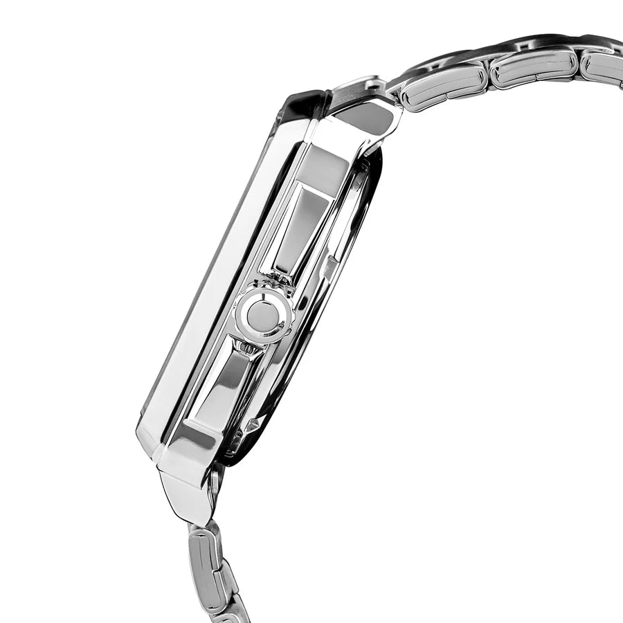 ALBA Unique Rectangular Blue & Black Radiation Dial Automatic Watch AU4039X1 - KRISHNA WATCH COMPANY