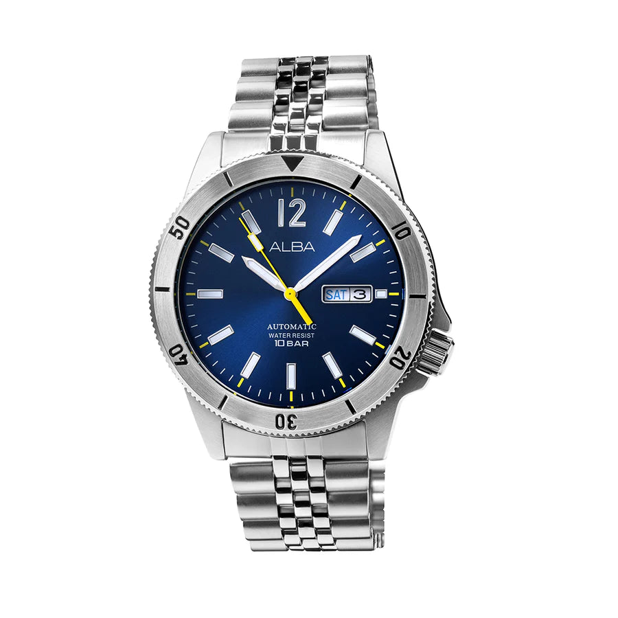 ALBA Blue & Black Radiation Dial Automatic Watch - AL4649X1 - KRISHNA WATCH COMPANY