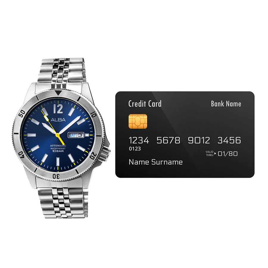 ALBA Blue & Black Radiation Dial Automatic Watch - AL4649X1 - KRISHNA WATCH COMPANY