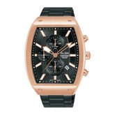 ALBA Black & Gold Rectangular Dial Chronograph Watch AM3992X1
