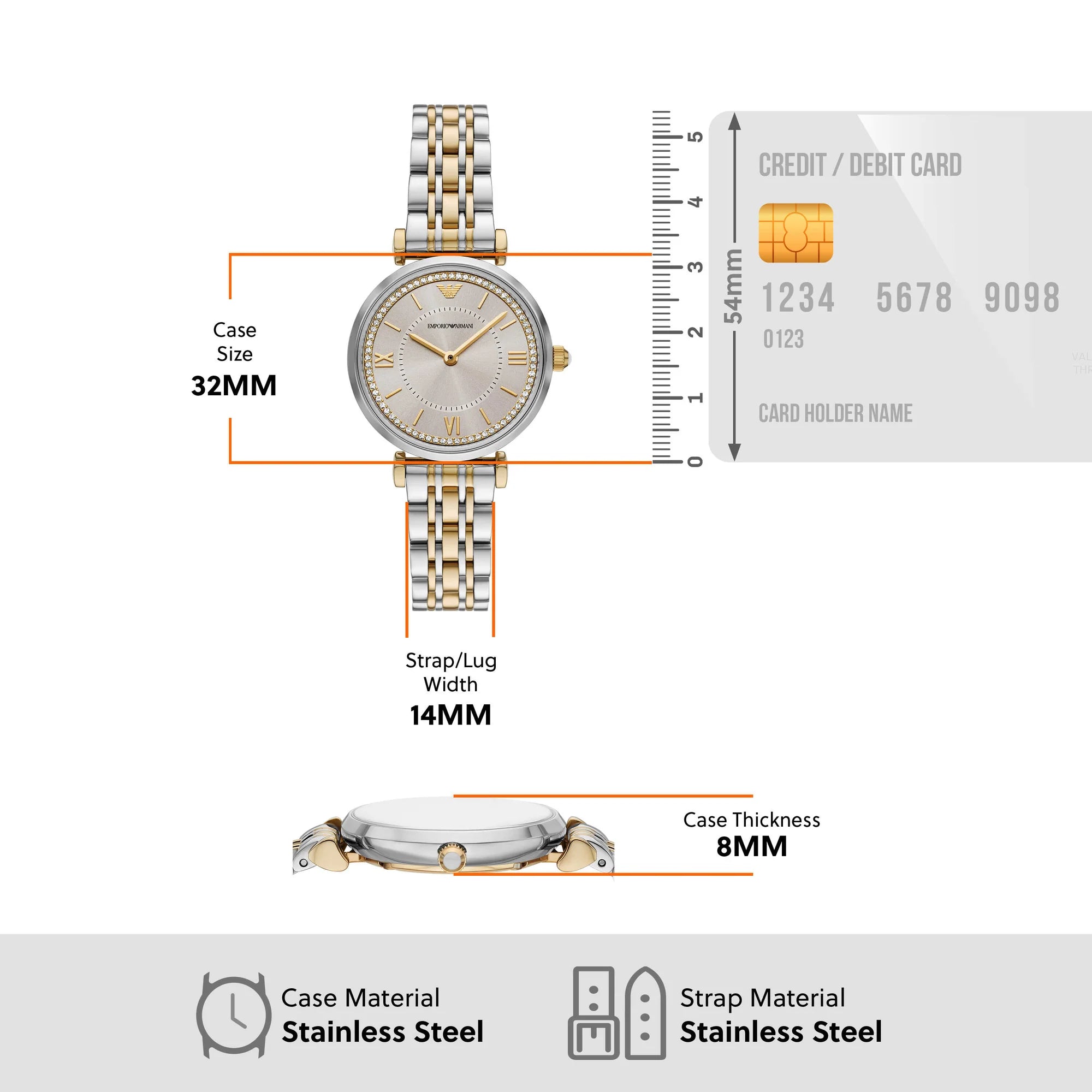 Emporio Armani Two-Tone Stainless Steel Brown Dial Watch - AR11702 - KRISHNA WATCH COMPANY