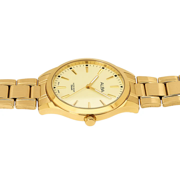 Alba Gold Metallic Strap Watch ARX018X1 - KRISHNA WATCH COMPANY