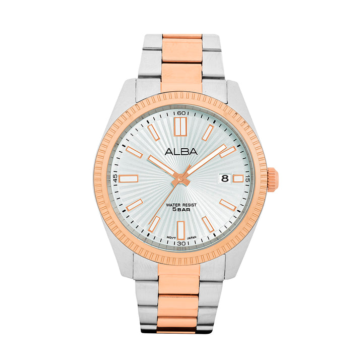 ALBA Silver White Patterned Dial Watch - AS9S62X1 - KRISHNA WATCH COMPANY
