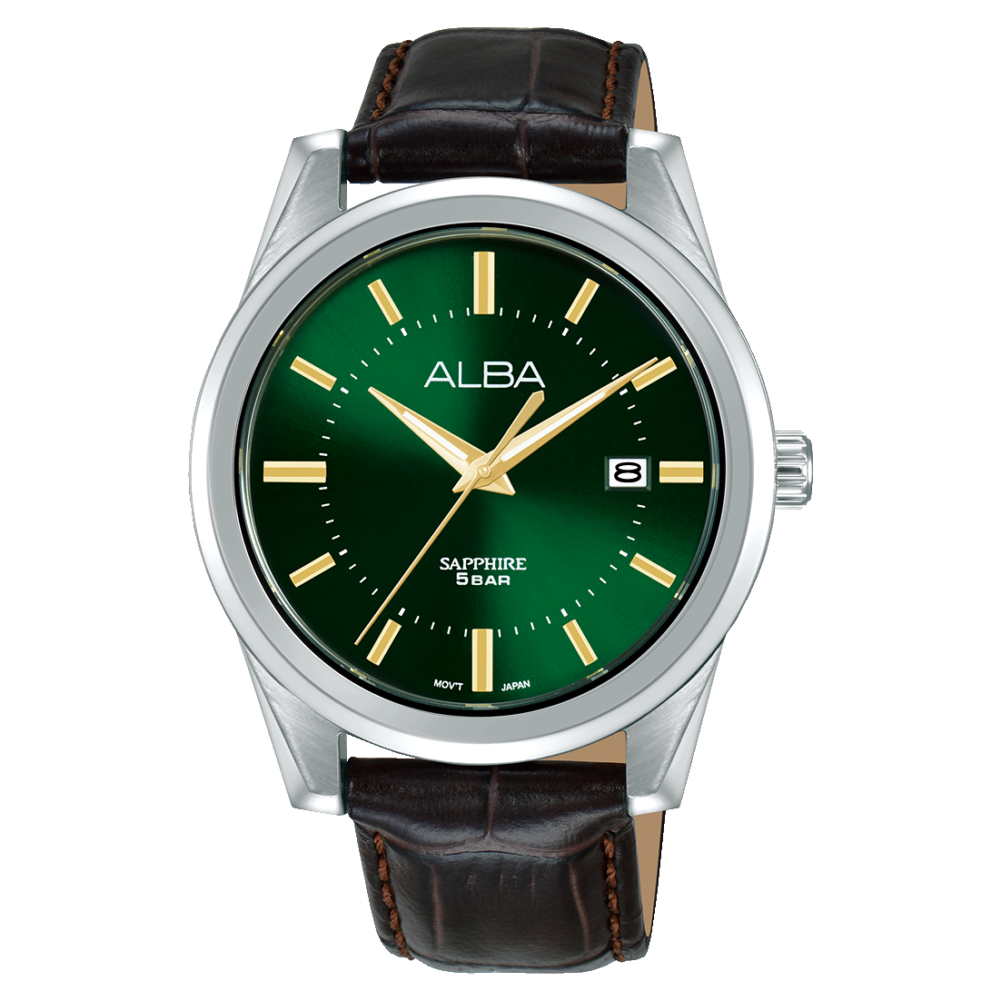 Alba Forest Green Dial With Leather Strap AS9V29X1 - KRISHNA WATCH COMPANY