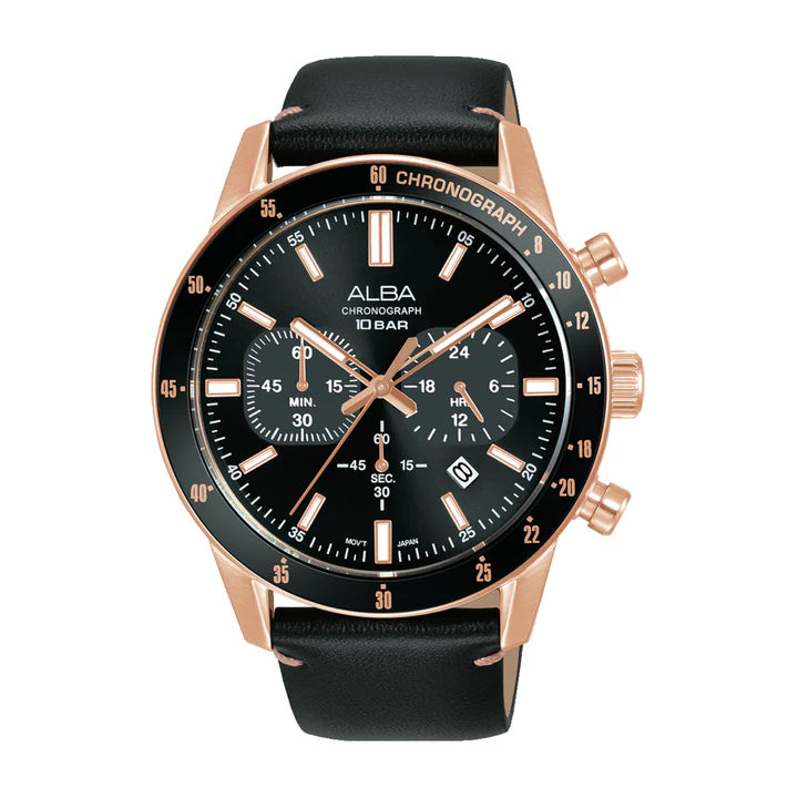 ALBA Contenmporary Onyx Black Dial Chronograph Watch AT3J84X1 - KRISHNA WATCH COMPANY