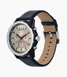 Armani Exchange Chronograph Blue Leather Watch AX1744 - KRISHNA WATCH COMPANY