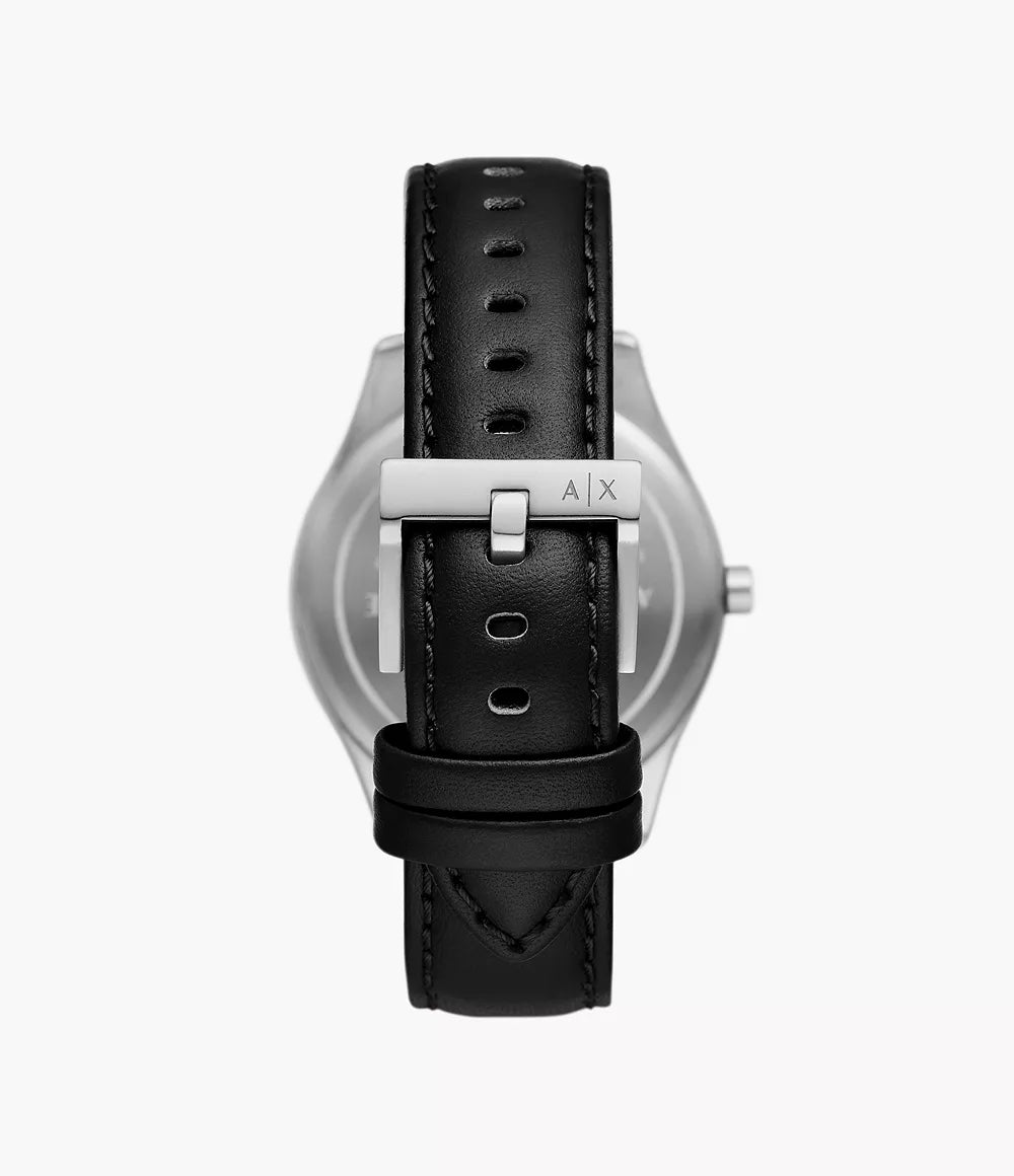 Armani Exchange Multifunction Black Leather Watch AX1872 - KRISHNA WATCH COMPANY