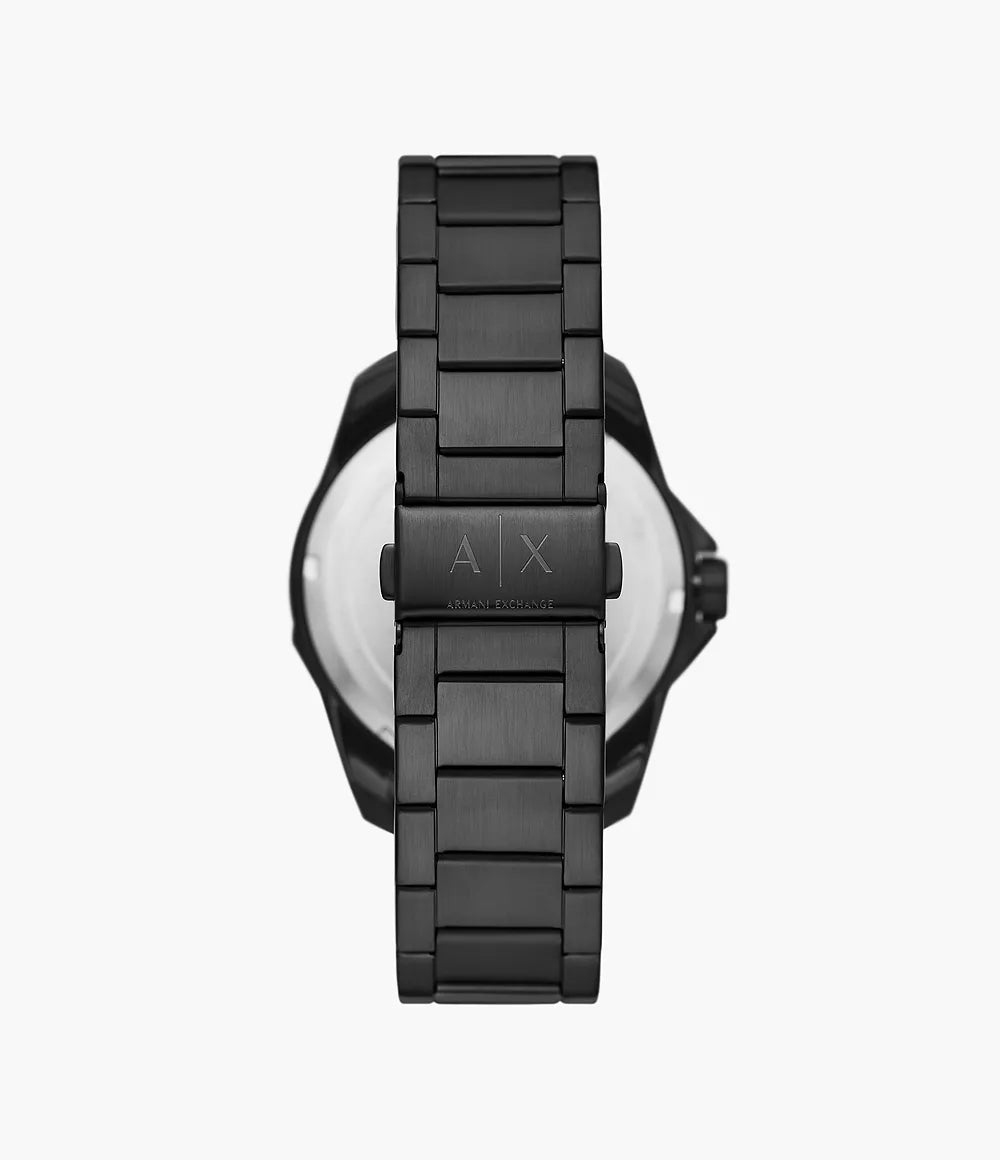 Armani Exchange Three-Hand Date Black Stainless Steel Watch AX1952 - KRISHNA WATCH COMPANY