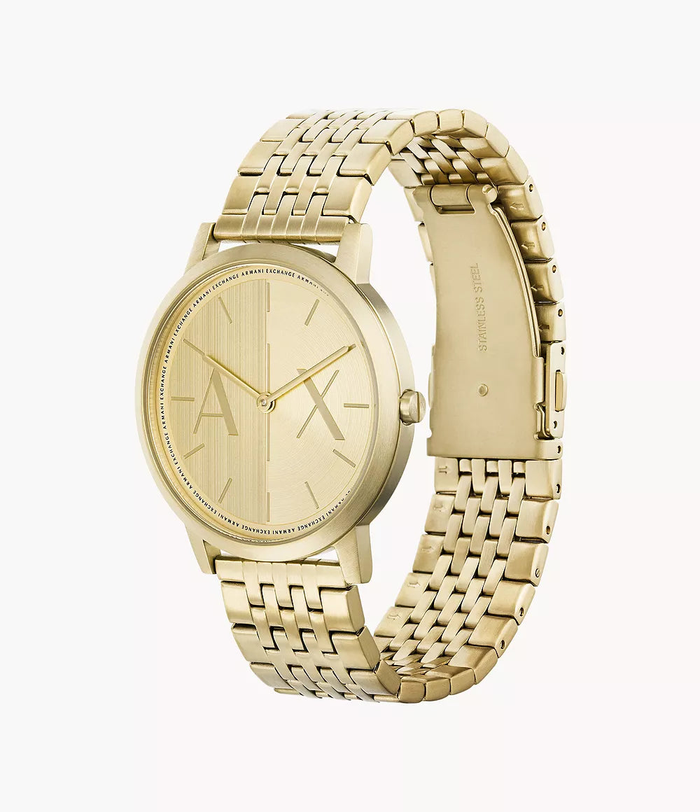 Armani Exchange Two-Hand Gold-Tone Stainless Steel Watch AX2871 - KRISHNA WATCH COMPANY