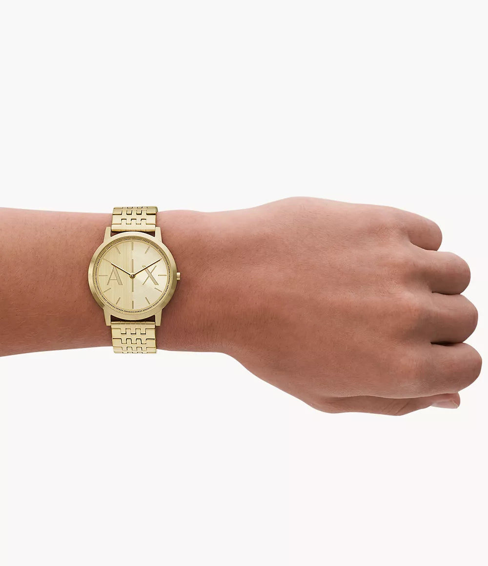 Armani Exchange Two-Hand Gold-Tone Stainless Steel Watch AX2871 - KRISHNA WATCH COMPANY