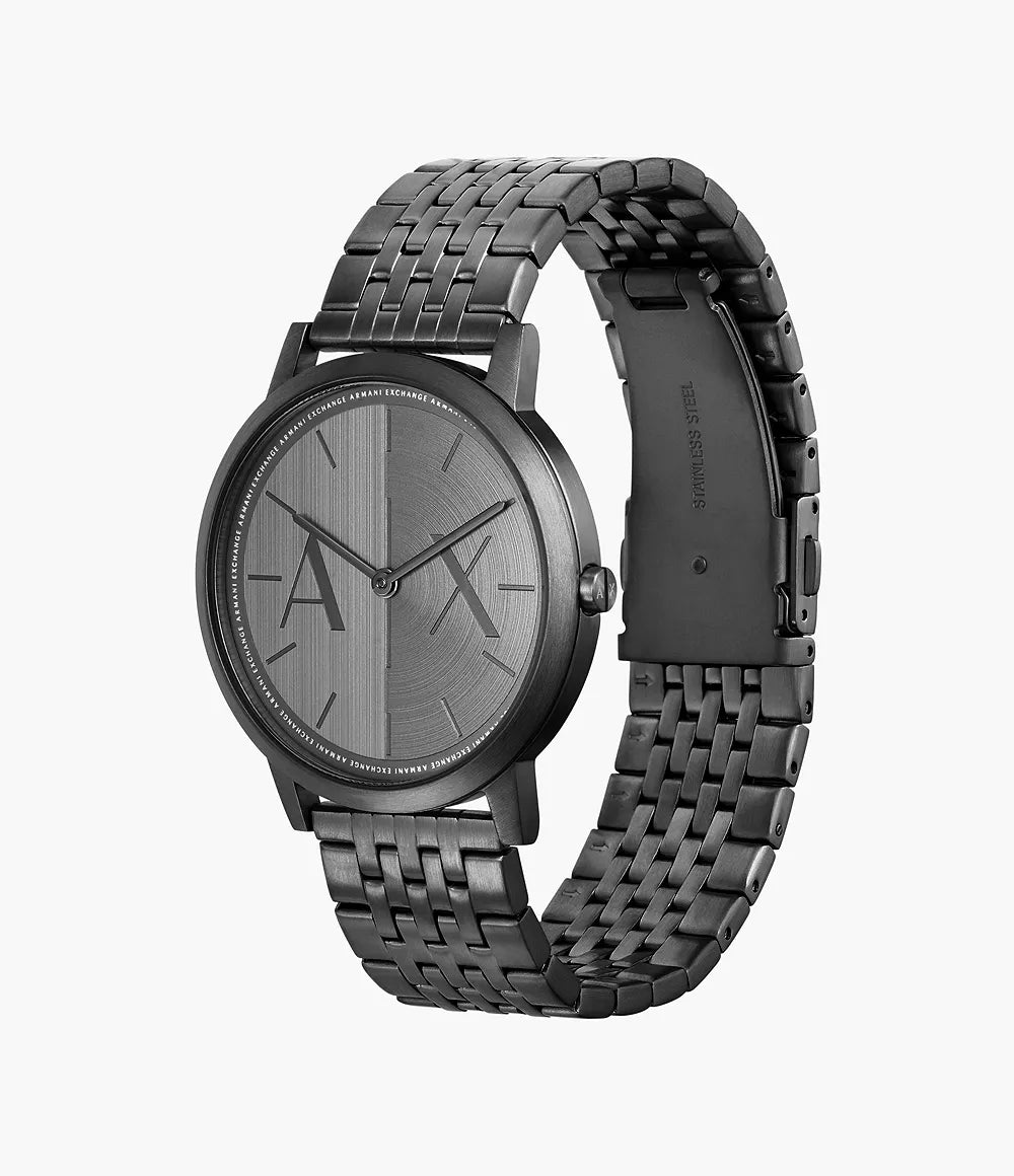 Armani Exchange Two-Hand Black Stainless Steel Watch AX2872 - KRISHNA WATCH COMPANY