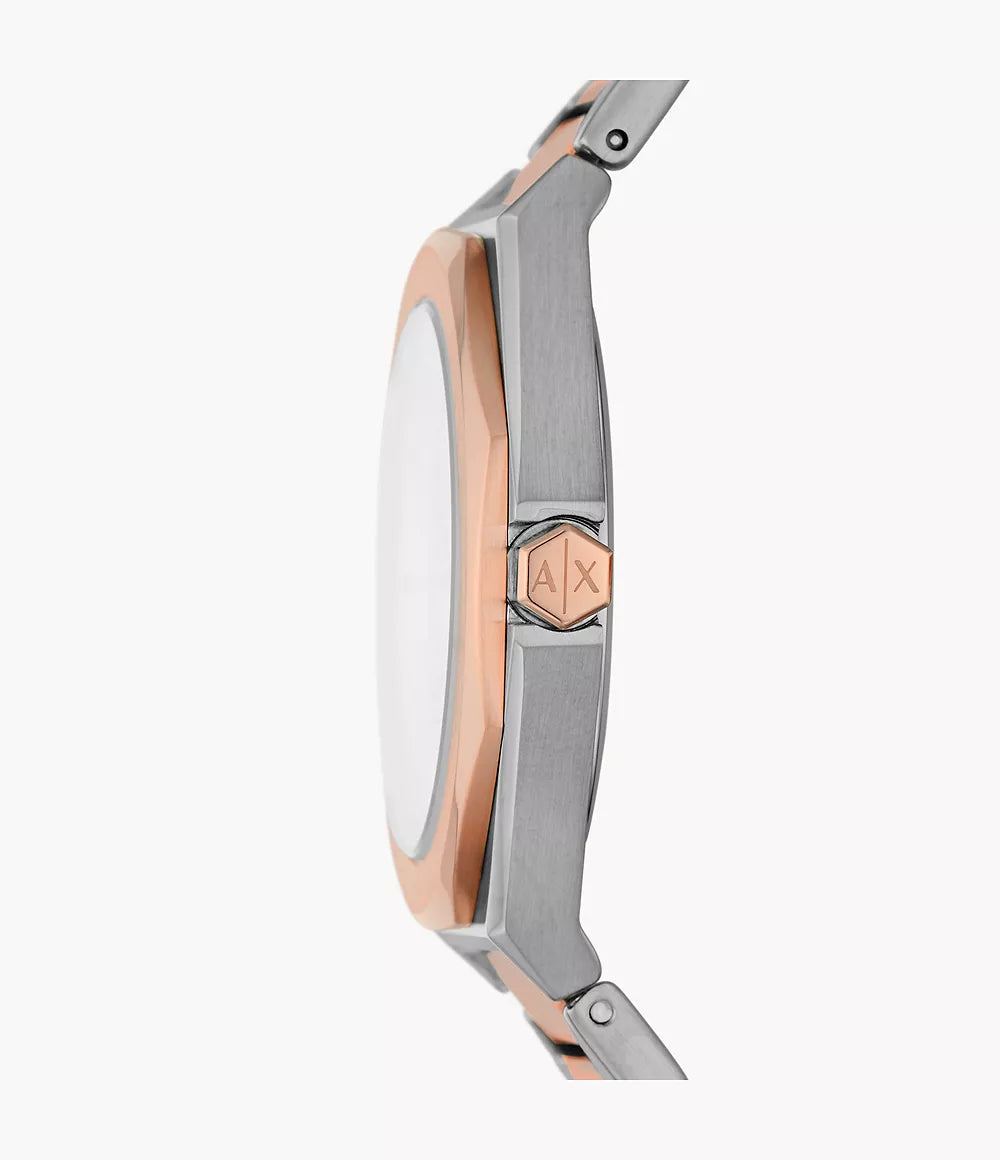 Armani Exchange Three-Hand Two-Tone Stainless Steel Watch AX4607 - KRISHNA WATCH COMPANY
