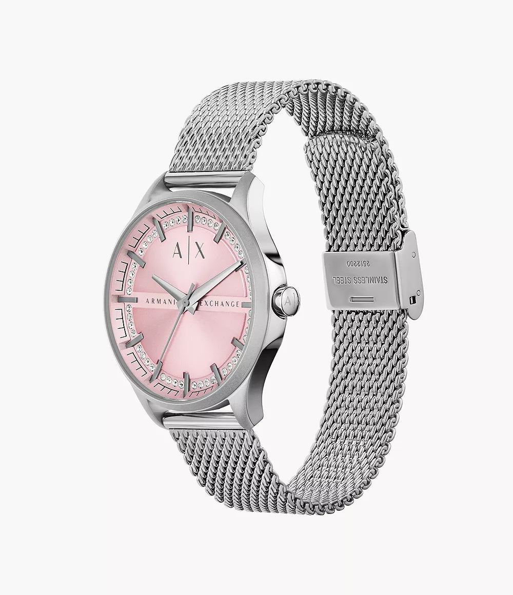 Armani Exchange Three-Hand Stainless Steel Mesh Watch AX5273 - KRISHNA WATCH COMPANY
