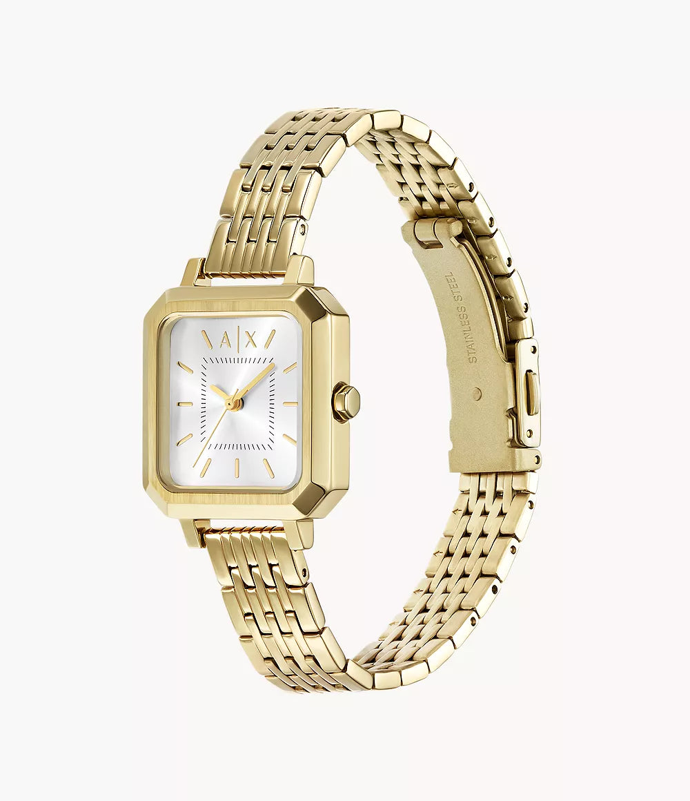 Armani Exchange Three-Hand Gold-Tone Stainless Steel Watch - AX5725 - KRISHNA WATCH COMPANY