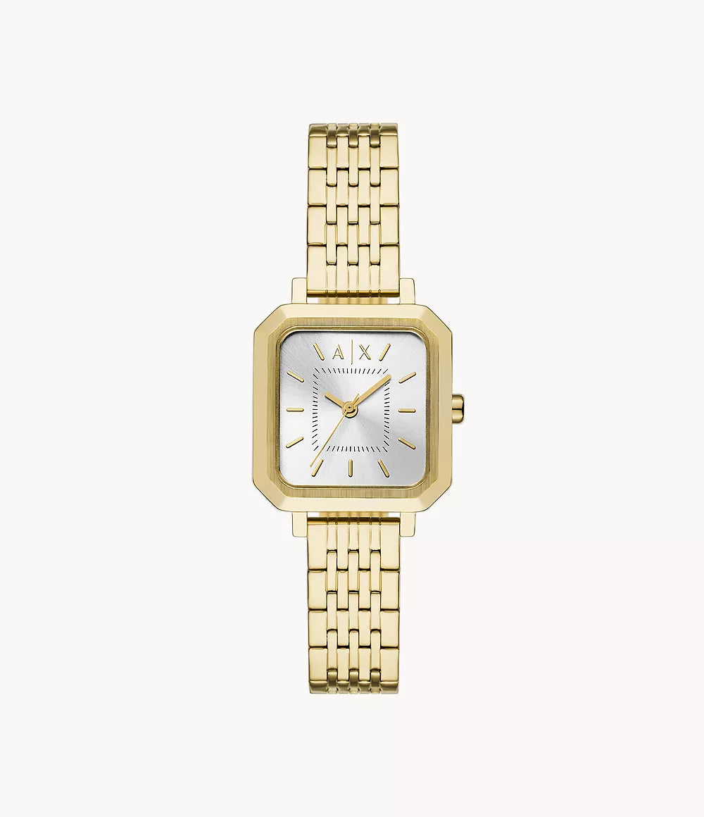 Armani Exchange Three-Hand Gold-Tone Stainless Steel Watch - AX5725 - KRISHNA WATCH COMPANY
