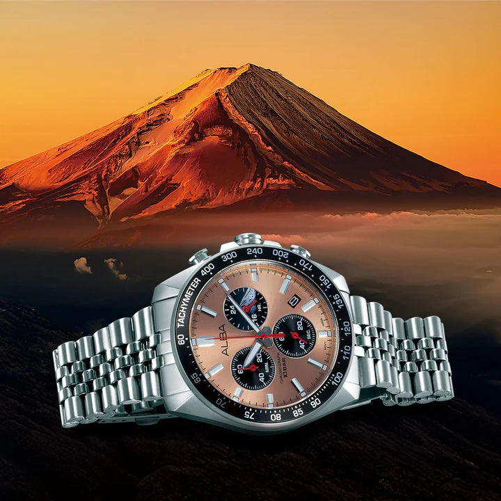 Alba Sunburst Copper Dial Chronograph Watch AX7023X1 - KRISHNA WATCH COMPANY